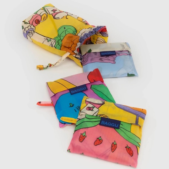 BAGGU set of 3 standard size totes in still life - Picture 4 of 5